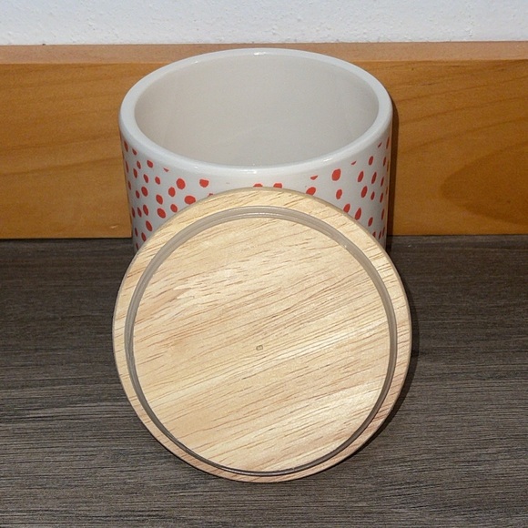 Way To Celebrate Orange Dot Ceramic Jar, 5" - Picture 3 of 12